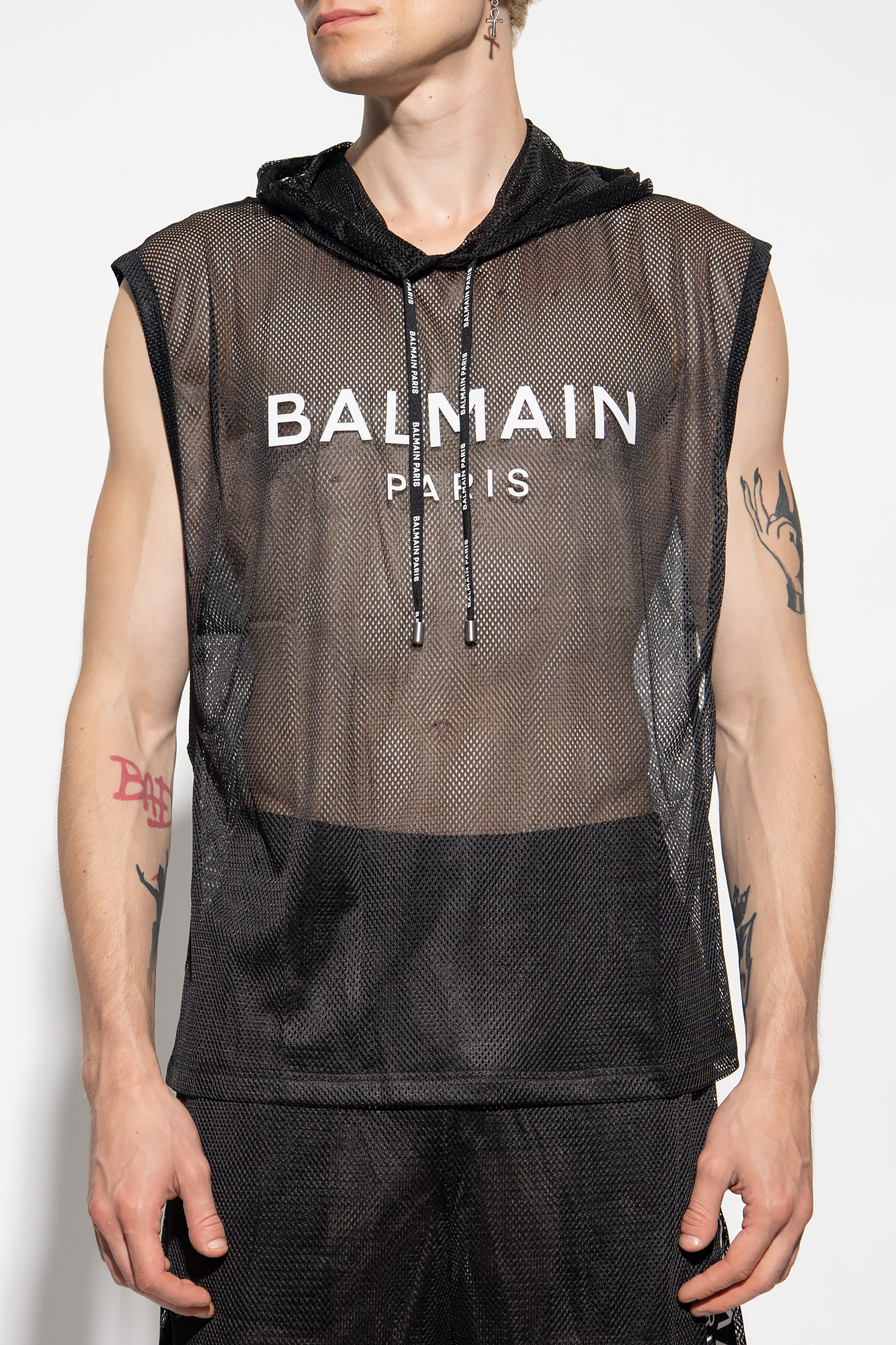 Balmain store sleeveless hoodie